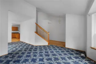 Living room leading to private dining room