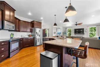 Kitchen with Bamboo hardwood floors