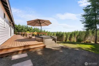 deck with hottub