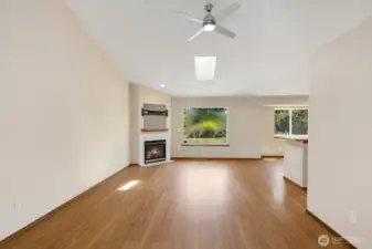Nice size living room with LVP flooring.