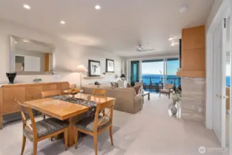 The sellers share that the table expands to accommodate up to 12 guests, underscoring the impressive scale of the dining area.