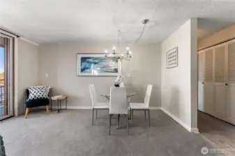 Dedicated dining area with modern lighting and an open layout ideal for hosting gatherings.