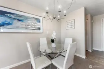 Stylish dining space offering flexibility for everyday meals or entertaining guests.