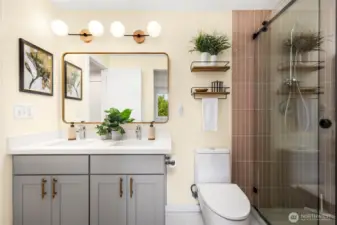 Remodeled en suite primary bath, with seperate entrance from hallway