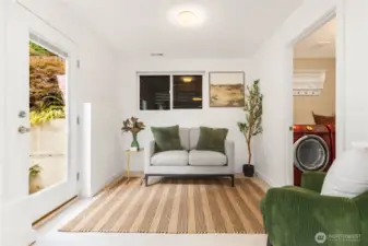 Basement bonus area with access to back yard