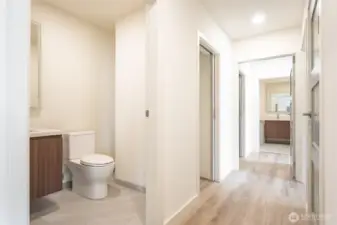 1/2 bath and main hallway.
