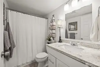 Updated upper level full bathroom.