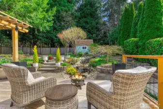 Enjoy the serenity of the babbling brook from the comfort of your spacious deck