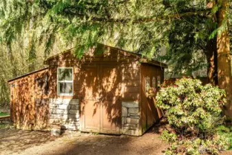 Shed in backyard