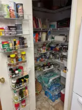 Walk-in pantry with so much storage room.