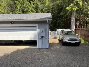Garage and extra outside parking.