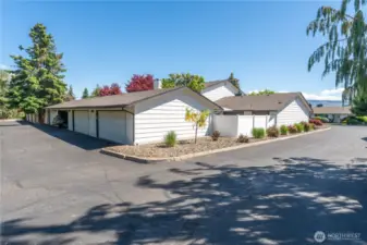 End unit with alley access to garage