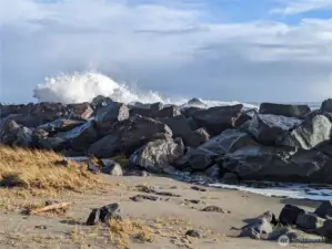 Storm watch at the jetty