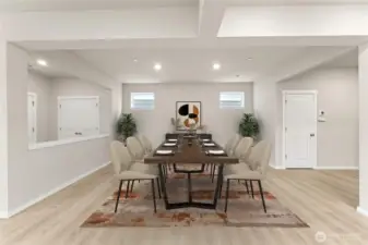 Separate dining room on main level to gather around to enjoy a great meal. Actual home is under construction and materials, colors, and finishes will vary. See site agent for details.