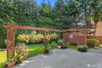 Private backyard patio