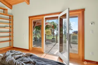 Walk out onto the deck from your Primary Bedroom