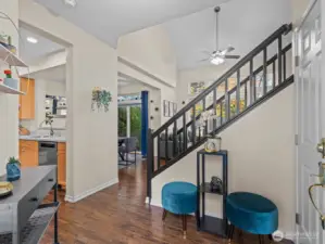 As you enter, rich floors greet you.