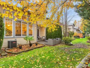 A heat pump ensures the home stays comfortable year round. AC in the Summer and heat in the winter.