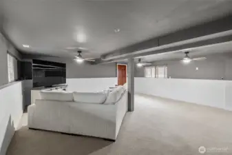 LOWER LEVEL REC ROOM | It's huge! There's plenty of space for exercise equipment, a sitting area, a craft area...limited only by your imagination.