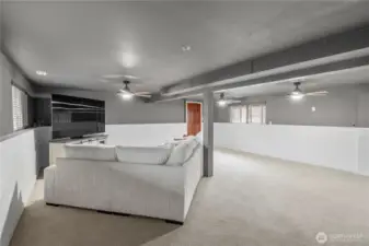 LOWER LEVEL REC ROOM | It's huge! There's plenty of space for exercise equipment, a sitting area, a craft area...limited only by your imagination.