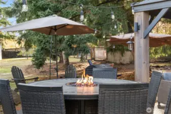 BACKYARD | Here's another patio table area that looks onto the big backyard.