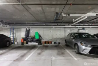 Nicely sized parking spot in the secure/access controlled garage.