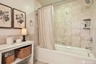 an extra deep and long bathtub.