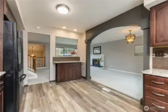 Wonderful storage options in the kitchen, including a built-in wine rack