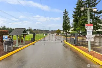 Enter through the gate and take the first left turn