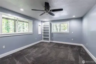 One of two bedrooms downstairs