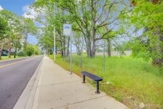 Bus access across the street from subject property