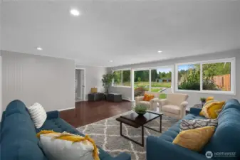 Bonus room/alternative primary bedroom which has views of the backyard & pastures and includes a patio space