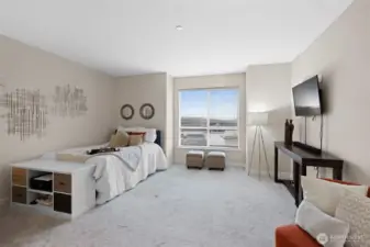 Plenty of space for your bed, seating area, dining table, and/or in home office space.