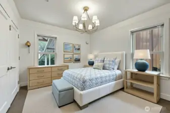 Virtually staged - main floor bedroom