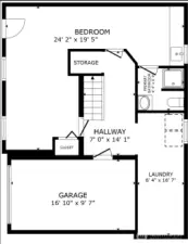 Lower floor plan - dimensions are approximate