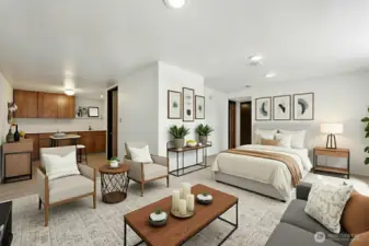 Virtually staged - lower bedroom