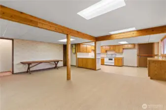 Downstairs where there is a 2nd kitchen and entrance.