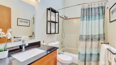 Full guest bath on lower level