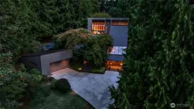 This home truly comes to life at night and during golden hour!