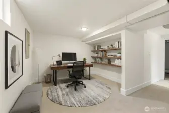 Basement Office Space - (virtually staged)