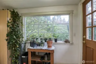 Back of house mud room to basement and backyard
