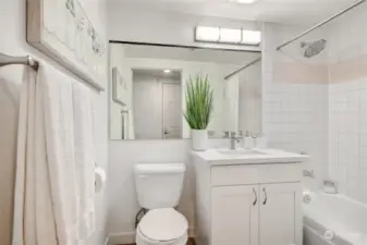 Full Bathroom - tub/shower combo with new vanity