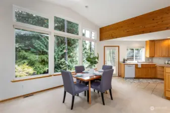 Door off kitchen leads to large back deck.