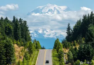 Views of majestic Mt. Rainier as you come and go.