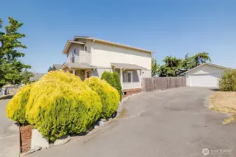 2 car garage and RV parking