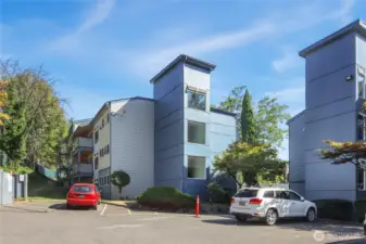 West Entrance of Building #10.  Easiest way to Access Your Unit. Park there on the street when coming to visit.