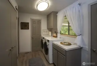 utility with door into a 1/4 powder room