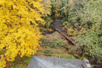 Upper view of waters merging