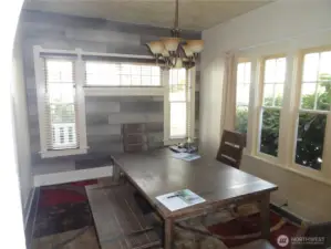 Dining room with a lot of light.