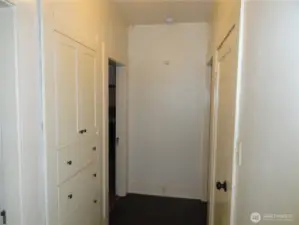 Hallway with craftsman cabinets